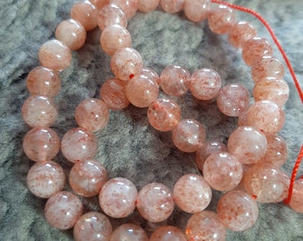 6mm Orange Sunstone Round Beads (1 strand 62+/-)