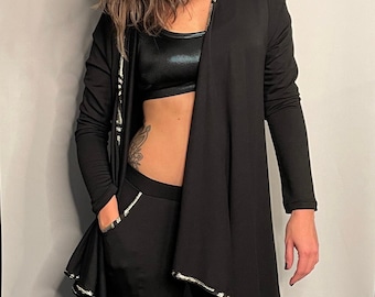 Unisex Eco Micro-Modal Jacket with Thumbholes Made in NYC / Super Soft Wrap Jacket / Unisex