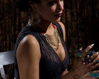 Black Sheer Mesh Lace Top, Statement Piece Handcrafted in NYC