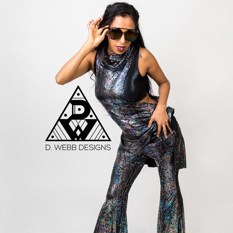 FREE SHIPPING! Rainbow Snake Bellbottom Pant