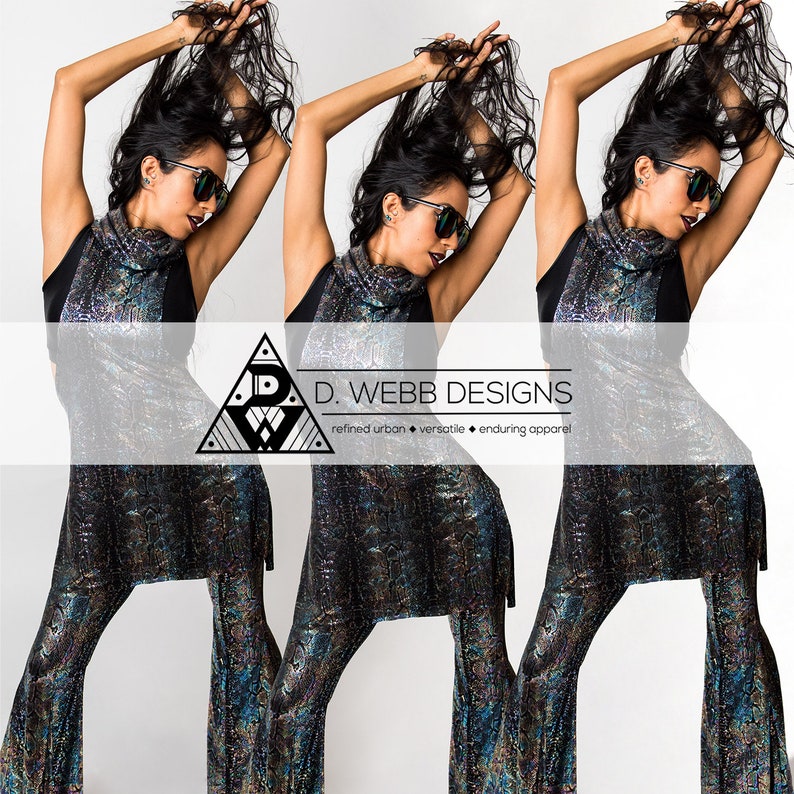 FREE SHIPPING! Rainbow Snake Bellbottom Pant