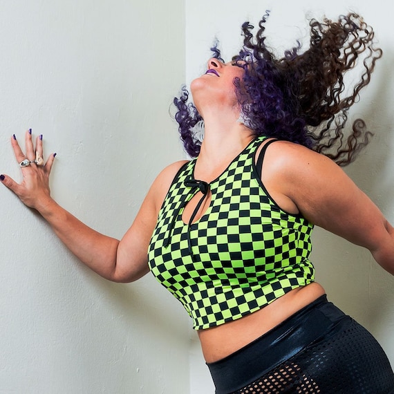 plus size neon crop top