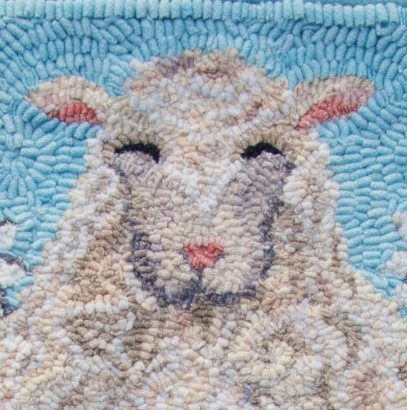 Sheep Rug Hooking PATTERN on Linen Outstanding in Her Field Etsy