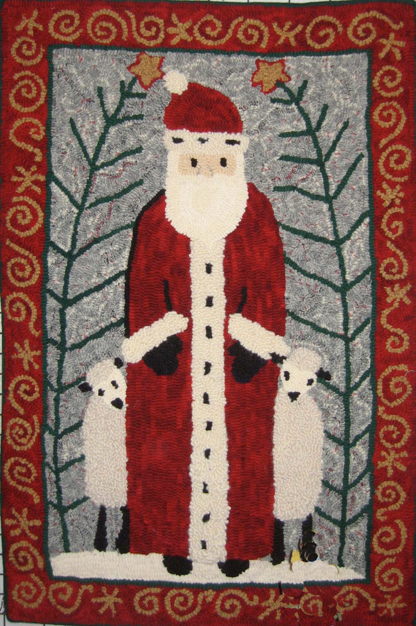 Santa and Friends Rug Hooking PATTERN on Linen - Etsy