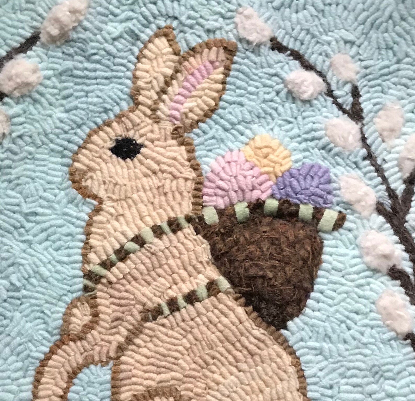 Backpack Bunny Rug Hooking Bunny PATTERN on Linen Etsy
