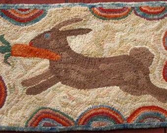 Rug Hooking PATTERN Primitive Rabbit Bunny