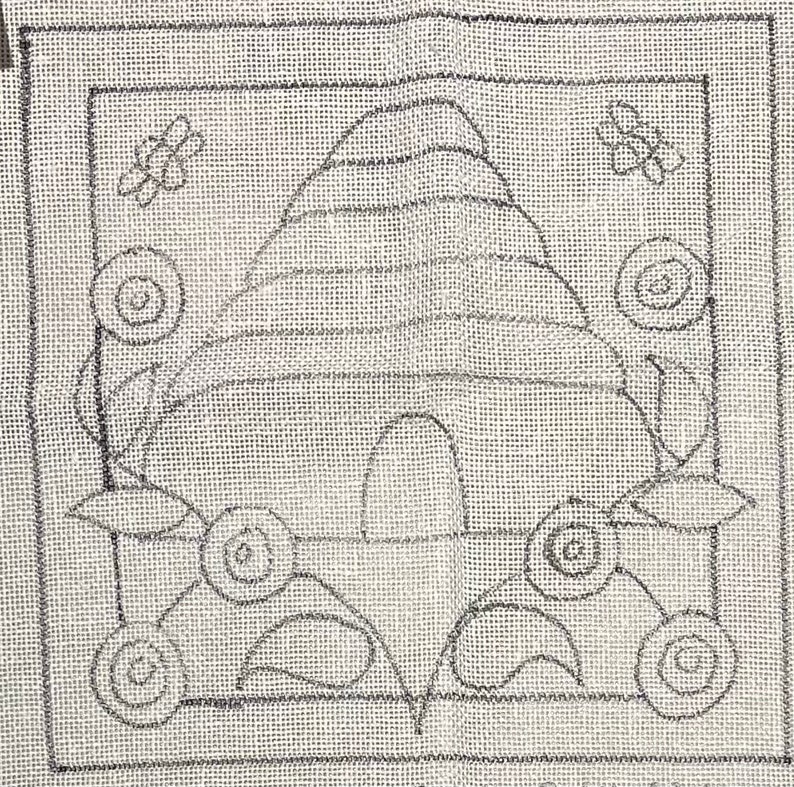 Bee Skep Rug Hooking PATTERN on Linnen - Etsy