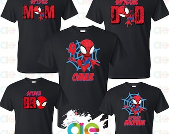 Spidey and Friends Birthday Shirt, Personalized Family Tee