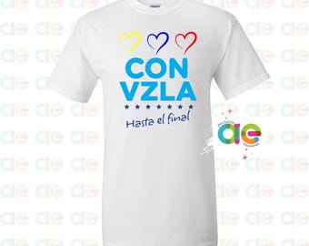 Con Vzla Hasta El Final T-shirt, Venezuelan Pride, Unisex Cotton Tee