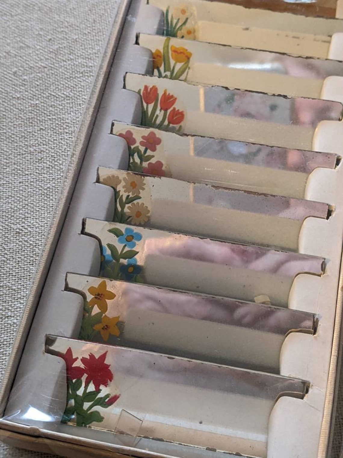 Hand Painted Glass Place Cards Etsy