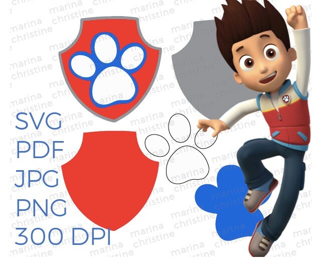 Download Ryder Paw Patrol Badge Puptag Pattern Cricut Silhouette Svg Png Jpg Pdf Digital Download For Birthday