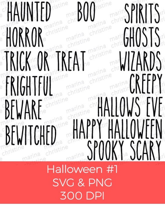 Download Rae Dunn Inspired 46 Halloween Words Cricut Silhouette Etsy