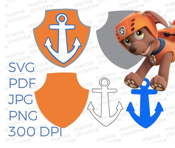 Download Zuma Paw Patrol Badge Puptag Pattern Cricut Silhouette Svg Png Jpg Pdf Digital Download For Birthday