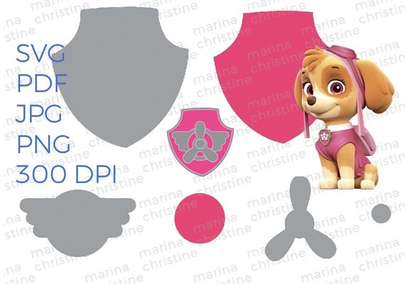 Download Free Skye Badge Puptag Pattern Cricut Silhouette Svg Png Jpg Etsy SVG Cut Files
