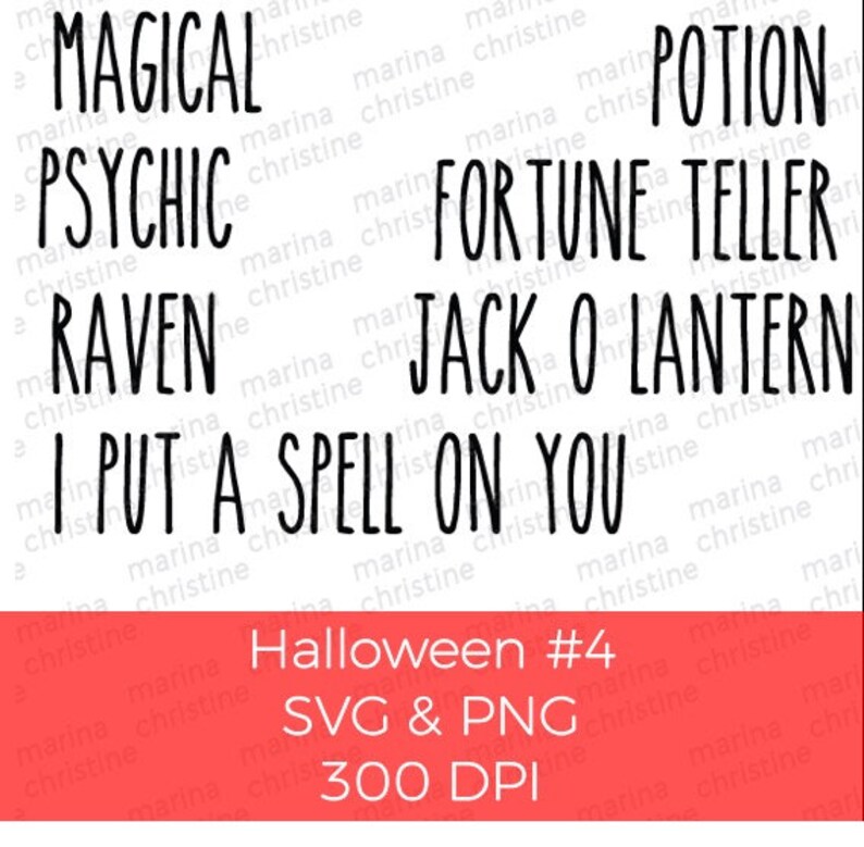 Download Rae Dunn Inspired 46 Halloween Words Cricut Silhouette | Etsy