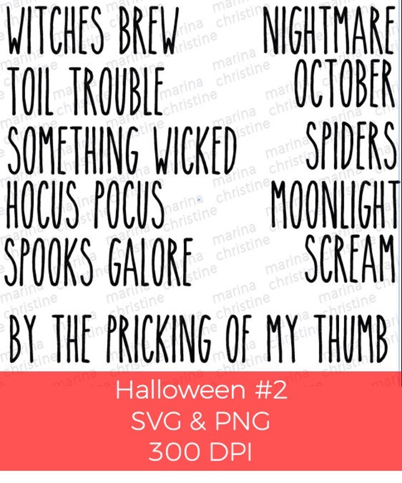 Rae Dunn Inspired 46 Halloween Words Cricut Silhouette | Etsy