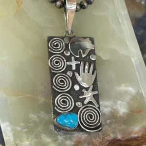 Alex Sanchez Sterling Silver Symbolic Navajo Petroglyph Bear