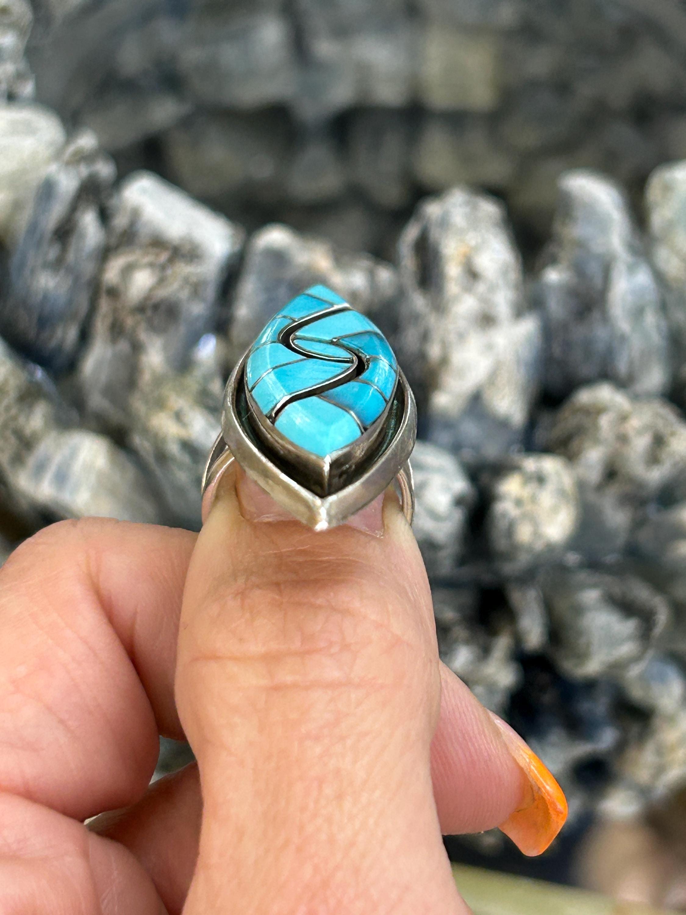 Sleeping Beauty Turquoise Inlay Amy Quandelacy Sterling Silver