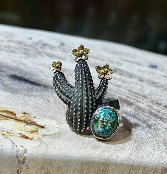 18Kゴールド ソノラン ターコイズ ナバホ ハンドメイド スターリング