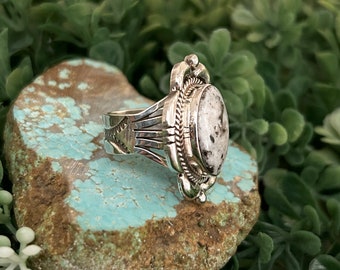 むらさきぺくみん様　オーダー品　ホワイトバッファロー　シルバーリング　指輪 ホワイトバッファロー シルバー リング 指輪 23号 #インディアン