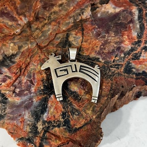 Hopi Handmade Goat Sterling Silver Pendant/Comes with a Sterling Silver Chain