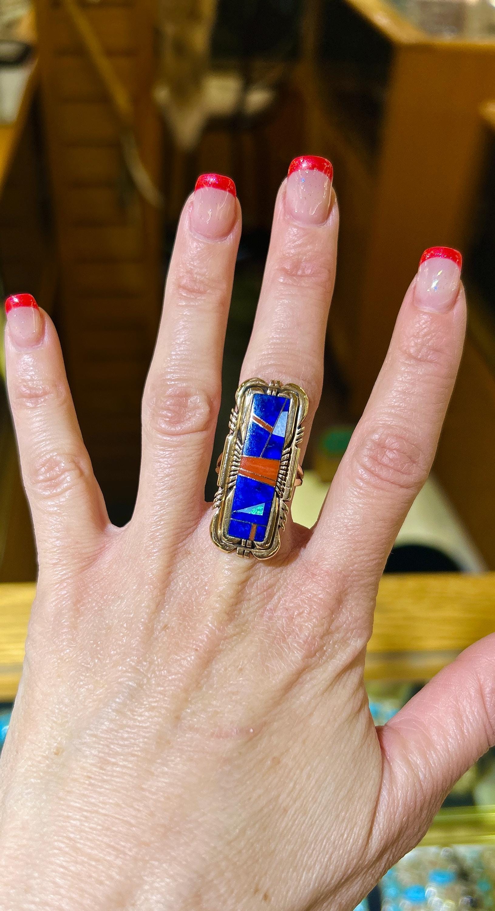 ヴィンテージ ロバート・ケリー 14K インレイ マルチストーン コーラル 