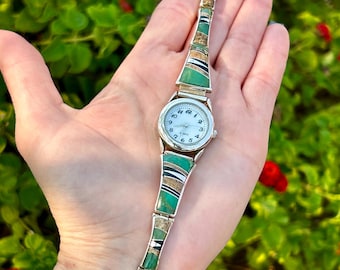 Chrysoprase Sterling Silver Navajo Handmade Calvin Begay Stone