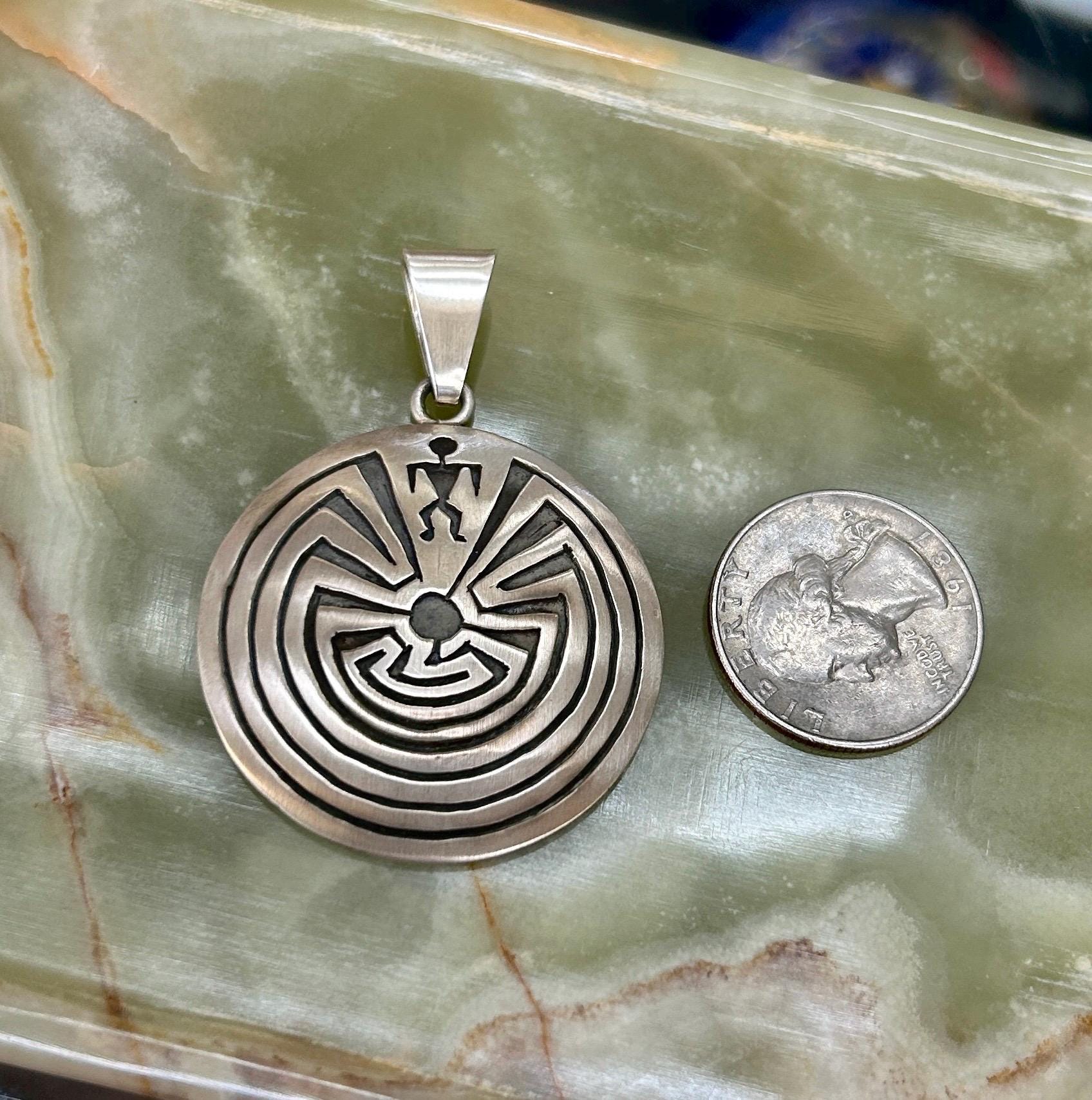 Man in the Maze Sterling Silver Navajo Handmade Pendant - Etsy