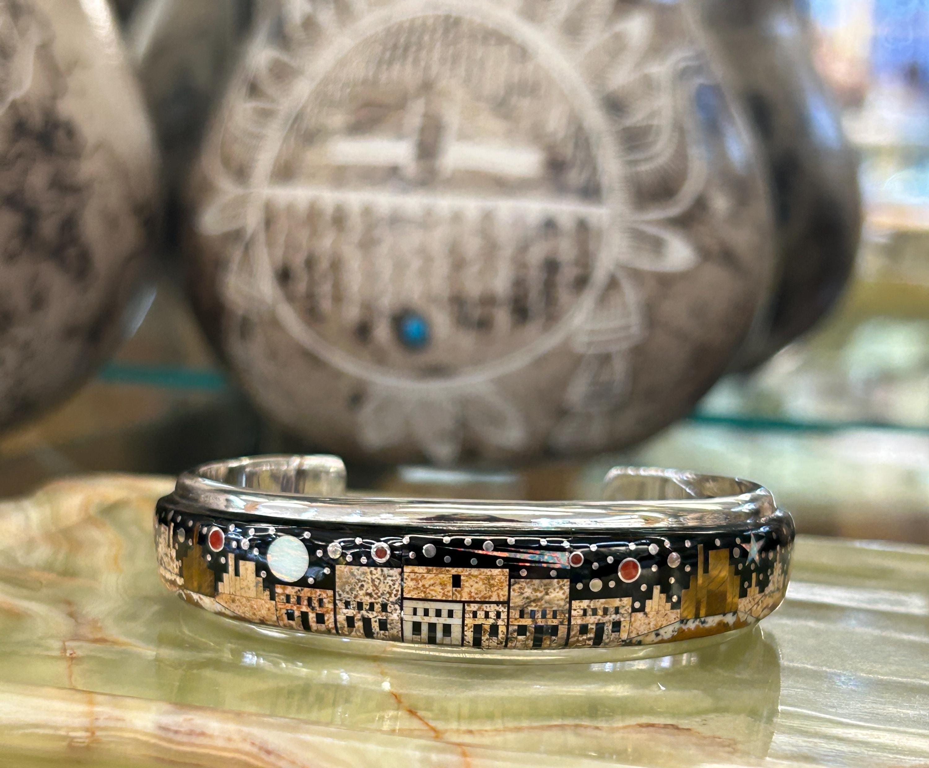 Celestial Starry Night Sky Scene Storyteller Sterling Silver