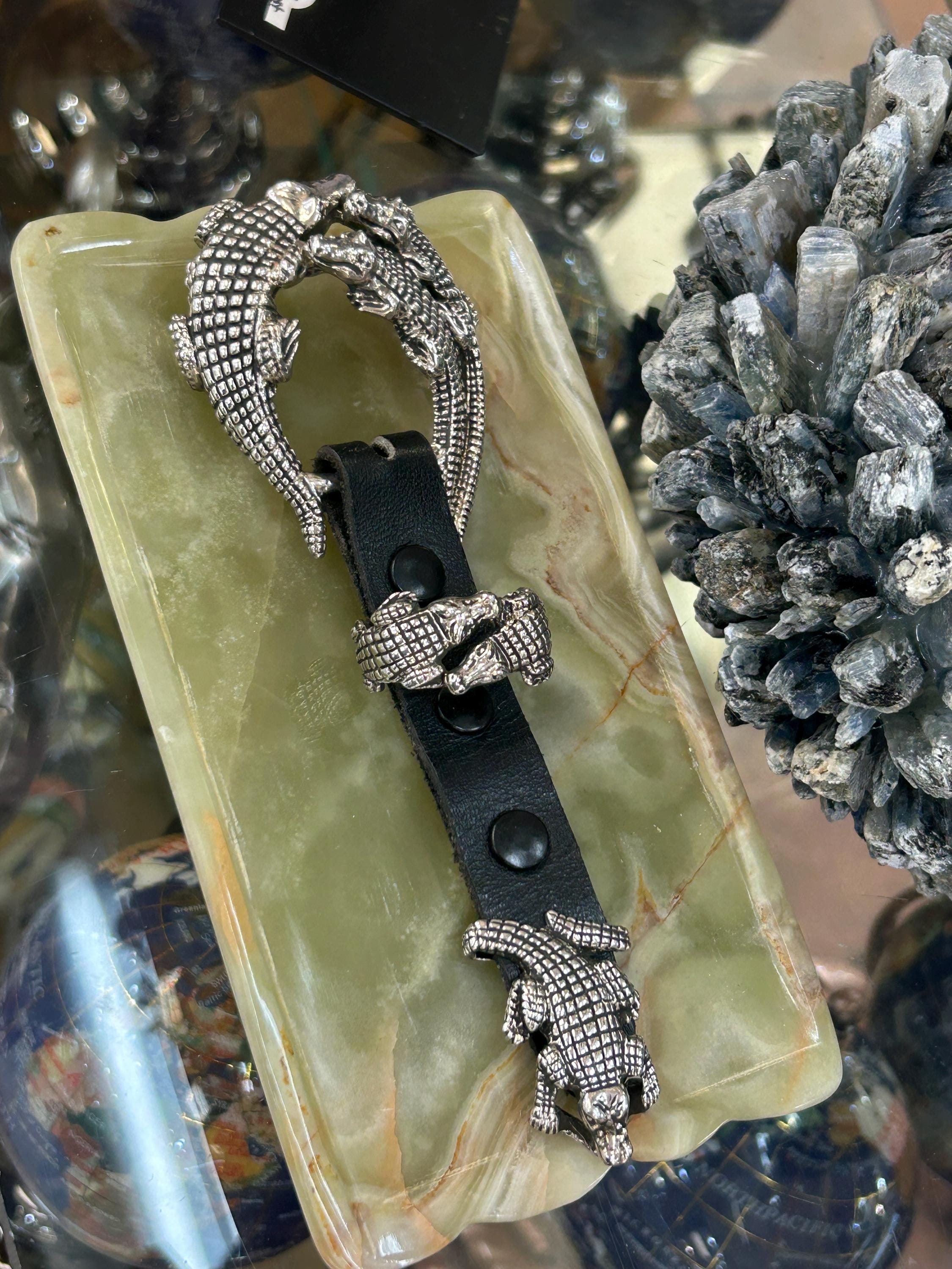 Sterling Silver Heavy Alligator Handmade Made Belt Buckle Ranger