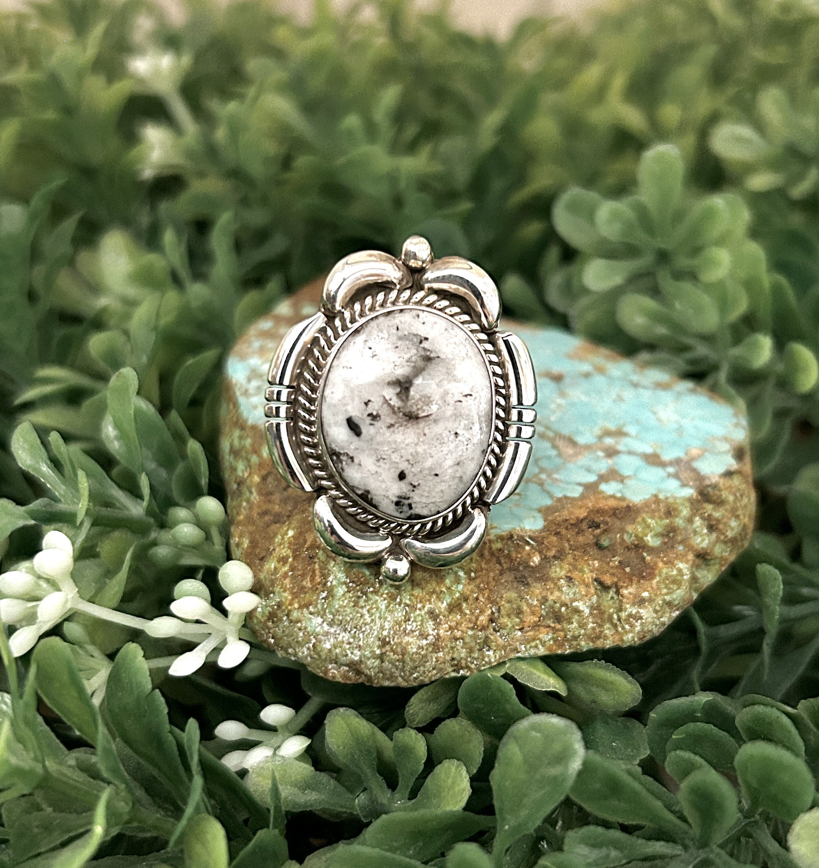 White Buffalo Sterling Silver Native American Women's/mens