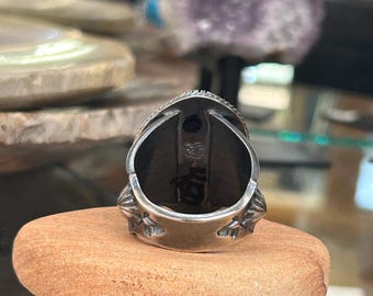 スパイダーウェブターコイズ メンズ 厚手 ナバホ族 ハンドメイドリング