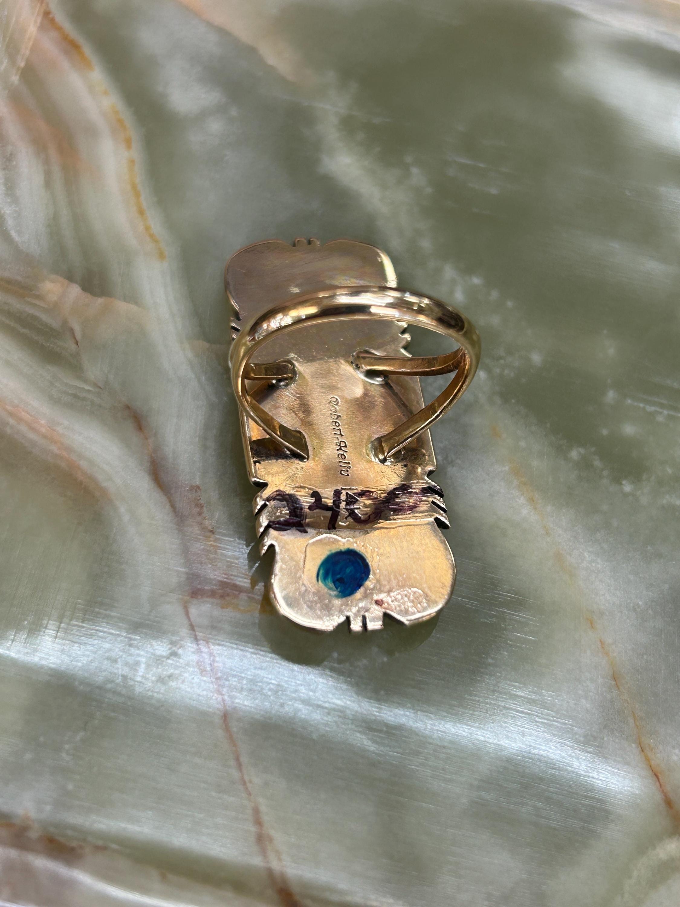 ヴィンテージ ロバート・ケリー 14K インレイ マルチストーン コーラル 