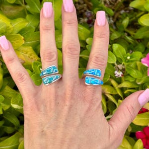 Opal Inlay Sterling Silver Navajo Handmade Rings