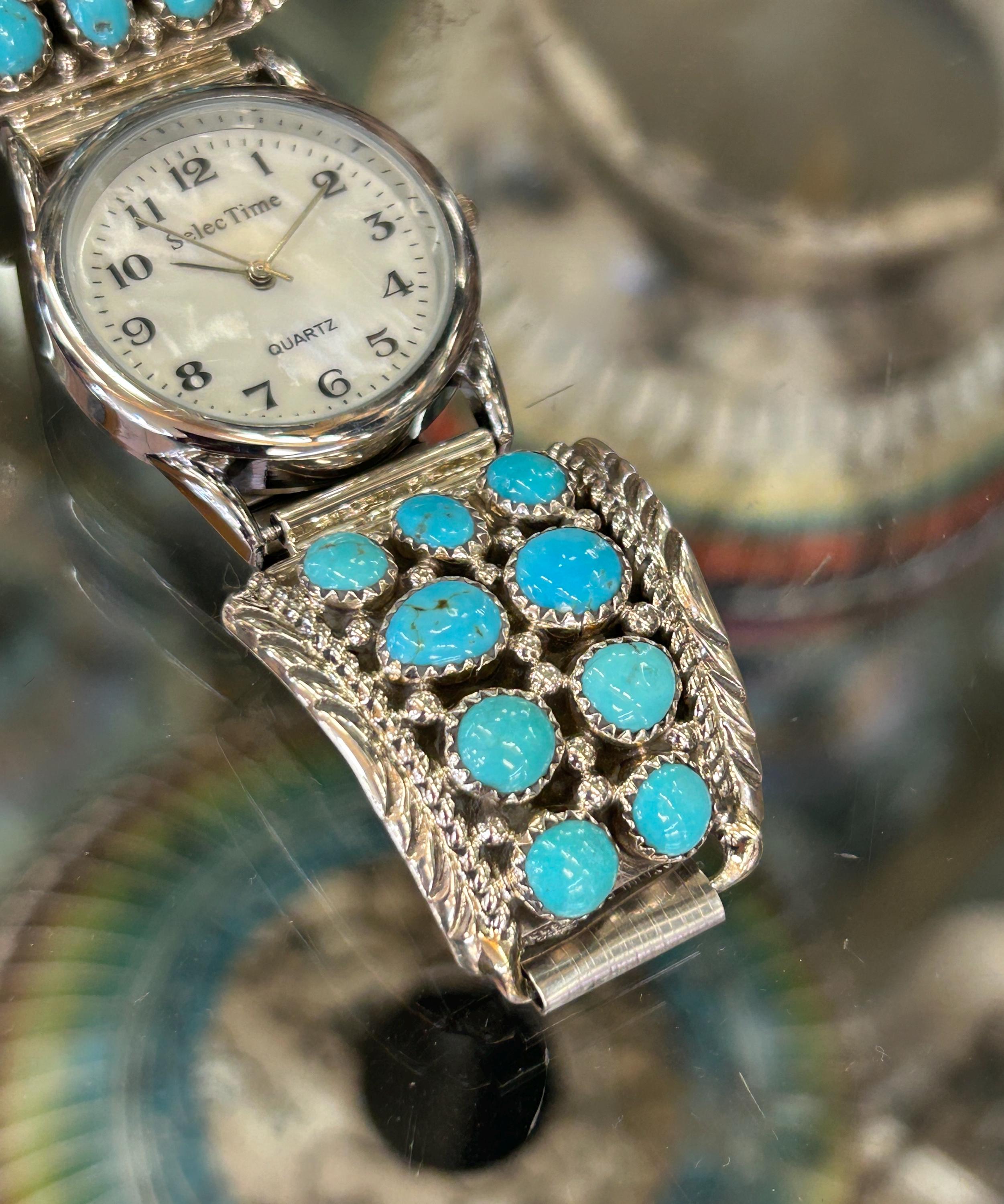 Native American Kingman Turquoise Watch Band Decor Sterling Silver Accessory **‎ Men main image 3