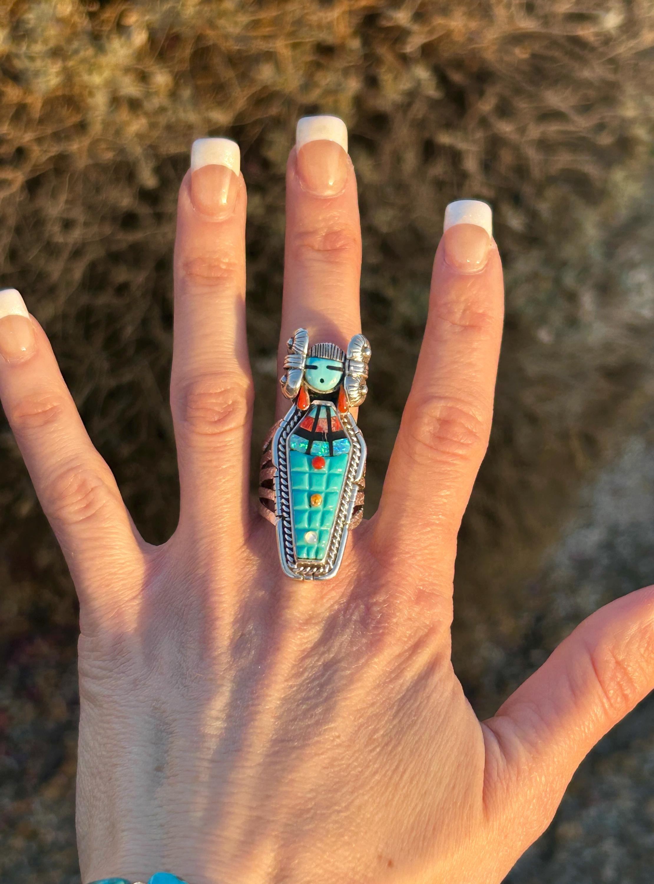 Made to Order Navajo Corn Madien Multistone Cobblestone Inlay