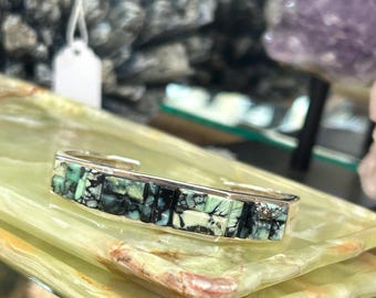 Pulsera de plata de ley navajo hecha a mano con diseño de telaraña y turquesa Pixie para hombre y mujer