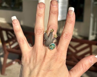 18Kゴールド ソノラン ターコイズ ナバホ ハンドメイド スターリング