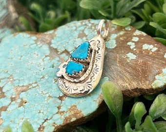 Effie Calavaza Vintage Zuni Snake Pendant, Turquoise Coral