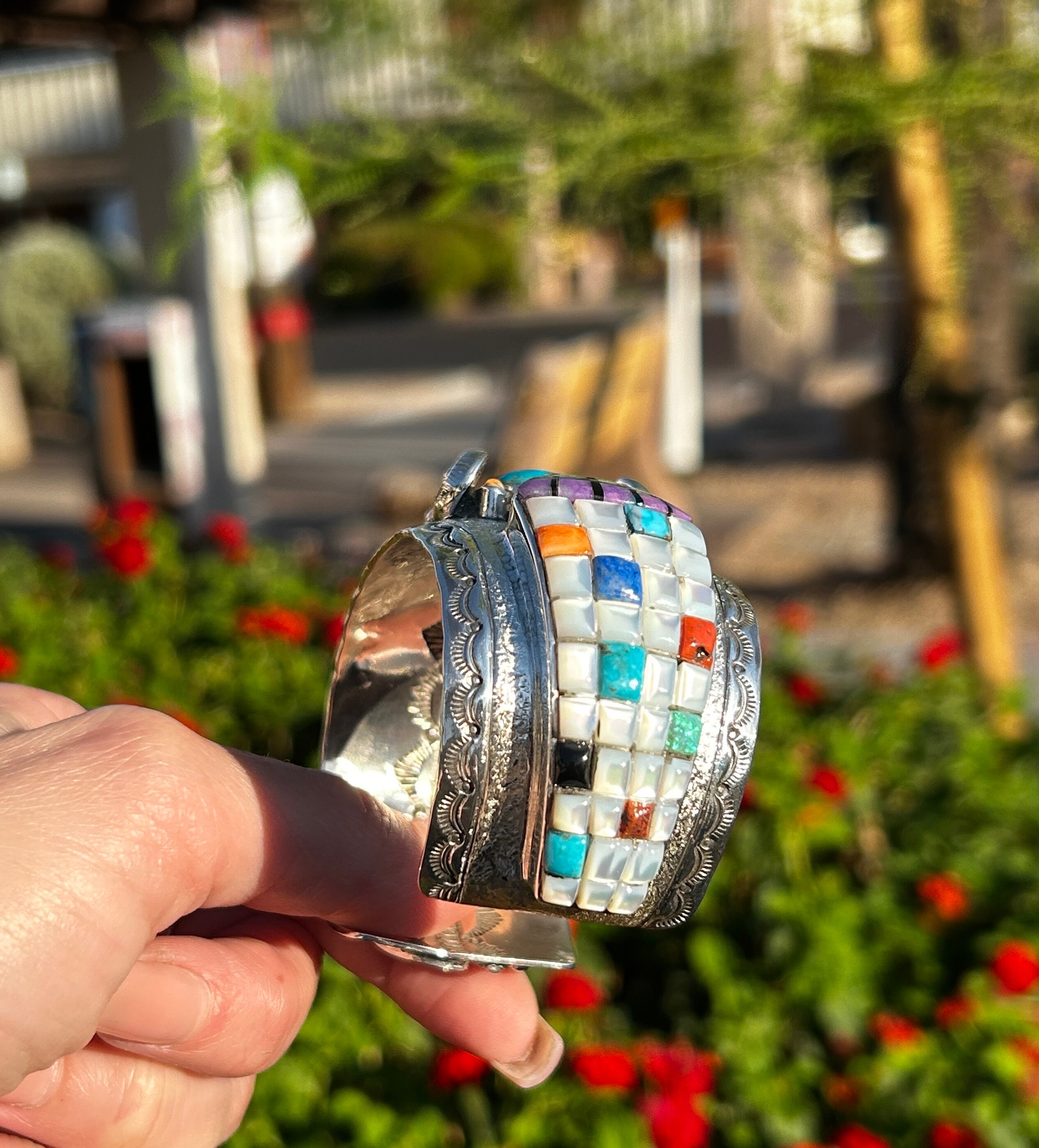 USA Arizona Turquoise Bangle ハンドメイド作品 47430_800.jpg