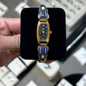 Tom David Vintage 14K Gold Multistone Ethiopian Opal, hochwertige Spiderweb Türkis und Coral Uhr Damen Armband