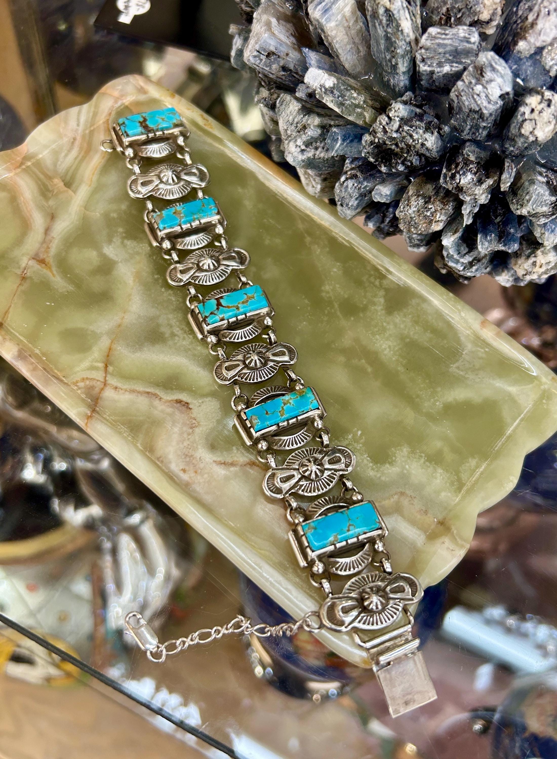 Sterling Silver Woven Rope With Square Turquoise Fashion Bracelet For Women Turquoise Rope and Silver Bracelets - Etsy main image 4