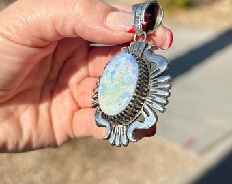 MADE TO ORDER Sterling Opal Navajo Handmade Teddy Yazzie Sterling