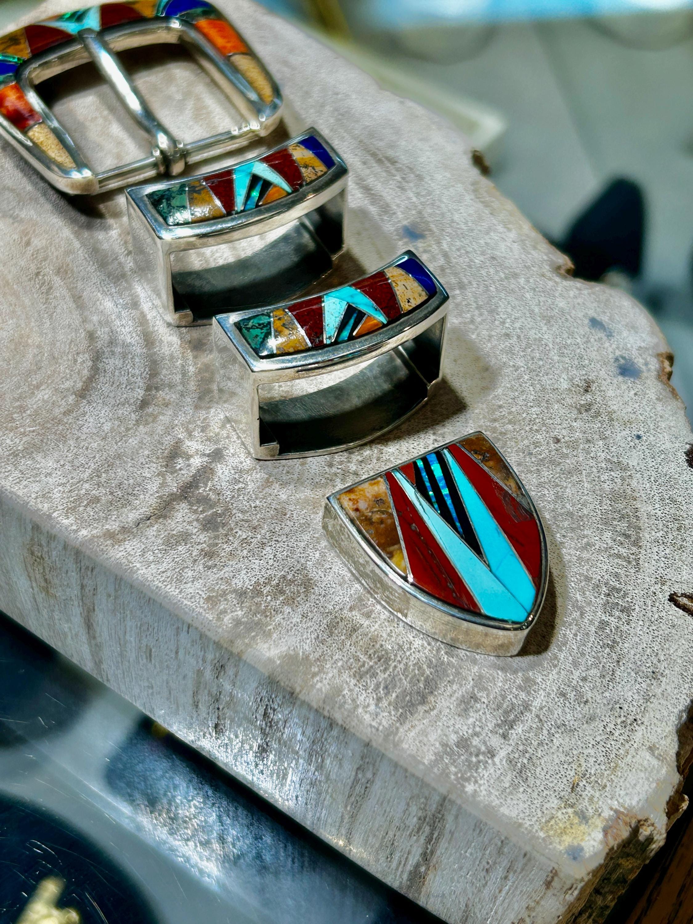 Navajo Handmade Multistone Jasper/opal/turquoise/lapis/spiny  display picture 1