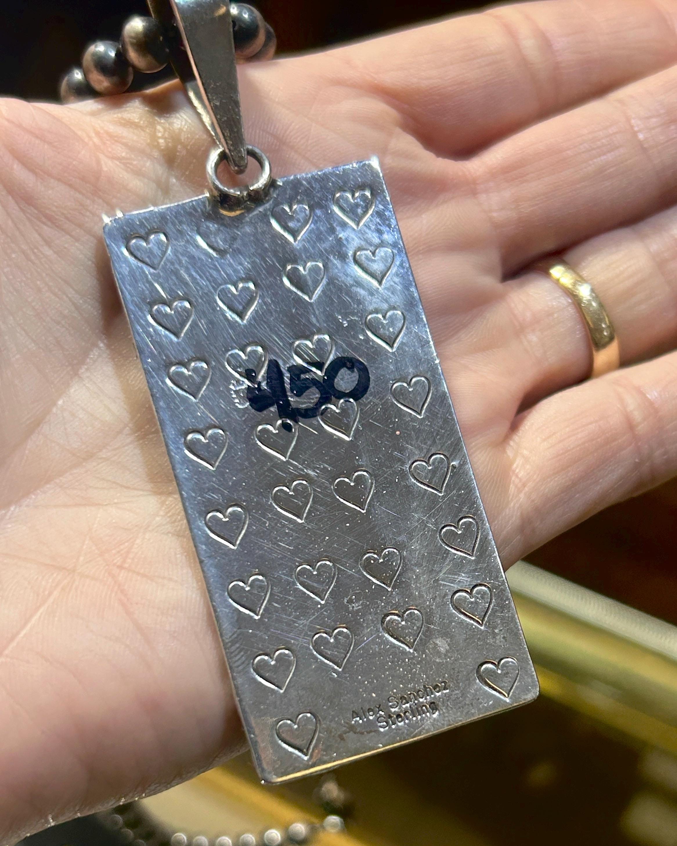 Alex Sanchez Sterling Silver Symbolic Navajo Petroglyph Bear