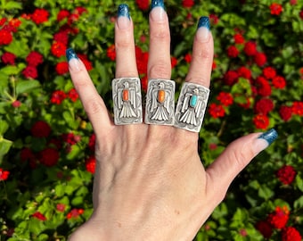 Bell Trading Turquoise Ring Band Hand Stamped Band Vintage