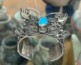 Alex Sanchez Symbolic Sterling Silver Butterfly Turquoise Navajo