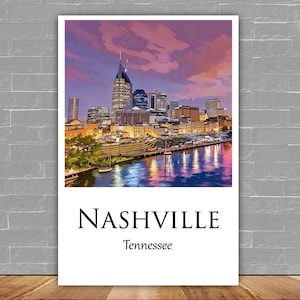 Nashville Skyline Canvas Art | Tennessee Wall Art Print | Nashville Tennessee Decor | Home & Office Wall Decor