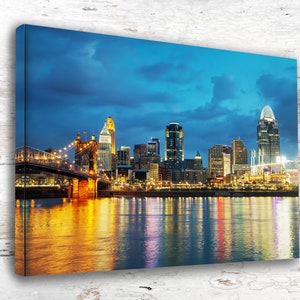 Cincinnati Canvas,  Cincinnati Print,  Cincinnati wall art,  Ohio wall art ,  Cincinnati poster, Cincinnati queen city