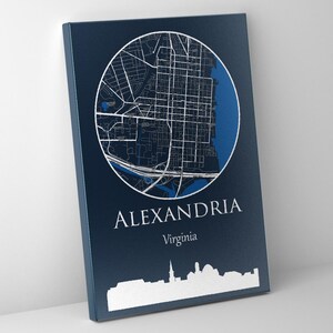 Alexandria Virginia map Canvas Print -Alexandria Wall Art, Alexandria  City Map canvas, Alexandria  map print, Alexandria poster